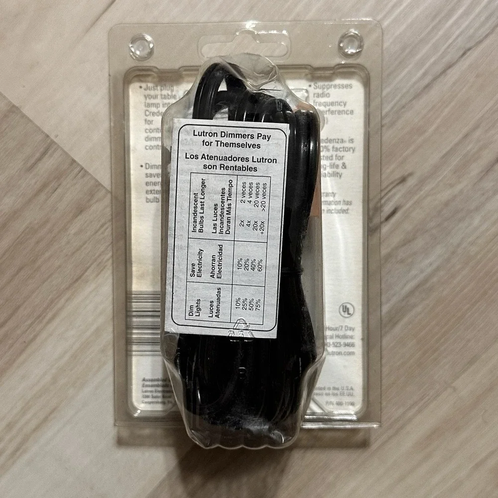 Lutron Plug In Lamp Dimmer, 300 Watt, Model TT-300NLH- BR, LED Locator, Brown.